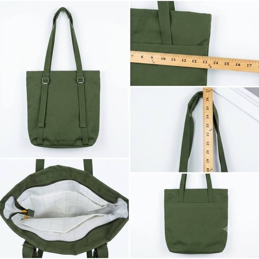 IKEA Dromsack Convertible Tote Bag Backpack Olive Green